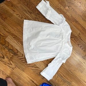 Cotton white ruffle blouse jcrew size 4-5 like new